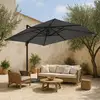 Image de Parasol Déporté 3x4m Inclinable Rotatif + 4 Dalles Lestées anthracite - Oviala Caserta