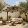 Image de Parasol Déporté 3x4m Inclinable Rotatif + 4 Dalles Lestées taupe - Oviala Caserta