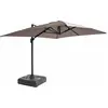 Image de Parasol déporté 4x3 m 360° inclinable + à lester sur roues taupe - Oviala Caserta