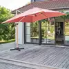 Image de Parasol déporté carré 3x3m effet bois argile - Oviala Brescia