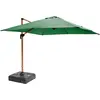 Image de Parasol déporté 3x3m et dalle à lester sur roues effet bois cactus - Oviala Brescia