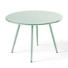 Image de Table basse ronde en métal vert sauge 50 cm - Oviala Palavas