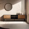 Image de Meuble TV en panneaux de particules plaqué chêne mélaminé 160 cm - Oviala Marceau