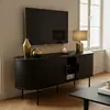 Image de Meuble TV en mélaminé et acier 120 cm noir - Oviala Marius