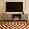 Image de Meuble TV rectangulaire 3 portes L200 cm beige - Oviala Octave