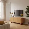 Image de Meuble TV scandinave 3 portes L120 cm bois clair - Oviala Dario