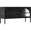 Image de Meuble TV moderne 2 portes L115 cm en métal noir - Oviala Dreamy