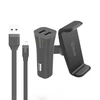 Image de Support Voiture Grip 360° + Chargeur allume-cigare + Câble USB vers Lightning Noir - Neuf