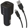 Image de Muvit, chargeur de voiture 12W 2,4A avec câble Lightning vers USB de 1,2m, noir