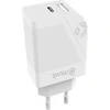 Image de Muvit, chargeur secteur avec double prise PD USB-C 20W - QC 3.0 USB-A 18W, blanc