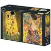 Image de Ensemble 2 Puzzle 500 pièces Grafika L'Art de Klimt Le Baiser et La Dame à l'éventail