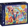 Image de Puzzle 2000 Éléphants colorés dans le jardin