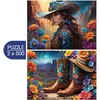 Image de Bluebird Puzzle Jeu de pose Far West Cowgirl et Boots 2x500 pièces
