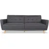 Image de Intensedeco - Canapé Convertible Rafael Tissu Gris Foncé