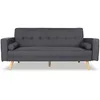 Image de Intensedeco - Canapé Convertible Scandinave Tao Tissu Gris Foncé
