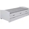 Image de Altobuy - Sydney - Lit Gigogne 90x200cm + 3 Tiroirs Bois Massif Vernis Blanc