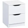 Image de Altobuy - Jenny - Chevet 2 Tiroirs Coloris Blanc