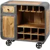 Image de Edwin - Meuble Bar Multi-rangements Acier Et Bois Massif