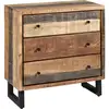 Image de Altobuy - Odilon - Commode 3 Tiroirs Acier Et Bois Massif