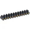 Image de Eur Ohm - Domino Électrique - Barrette Laiton Noire 12 Plots À Vis 6 Mm² - 41a