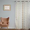 Image de Voilage En Jacquard Fantaisie À Rayures Verticales Ondulées Ivoire 140x240 Cm