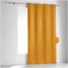 Image de Rideau Ignifugé Non Feu M1 En Velours Fiore Jaune 140x260 Cm