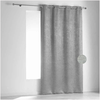 Image de Homemaison - Rideau Non Feu M1 En Velours Fiore Gris Clair 140x260 Cm