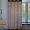 Image de Voilage Tamisant À Pois Et Rayures Marron Brun 140x240 Cm
