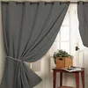 Image de Homemaison - Rideau 100% Occultant Ignifugé M1 Non Feu Gris Gris Clair 240x260 Cm
