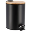 Image de Tendance Poubelle 2,5L noir 17 cm x 20,5 cm x 23 cm Métal Bambou
