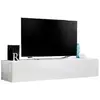 Image de Meublorama - Meuble Tv Suspendu Fly   Design Moderne   Blanc Brillant   Système Push To Open