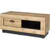 Image de Meuble TV MALAGA - Coloris chêne Wotan et noir - Style industriel - 120 x 45 x 48 cm