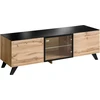 Image de Meuble TV TINO   Style industriel chêne et noir   L150 x H47 x P45 cm