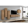 Image de Meuble TV suspendu   Chêne Wotan   Finition porte effet chêne fraisé   180 cm   Collection SWITCH