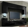 Image de Meuble TV suspendu 240cm collection CEPTO, 4 portes, coloris noir brillant.