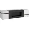 Image de Meuble TV CRISS avec cheminée bio-éthanol   Blanc brillant   L150 cm