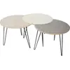 Image de Trio De Tables Gigognes - Beige Et Noire - H. 36cm