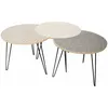 Image de The Home Deco Factory - Table Gigogne Pieds Fils (lot De 3) Beige Et Noir