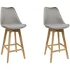 Image de Lot De 2 Chaises De Bar - Home Deco Factory - Rembourrées - Grises