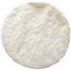 Image de The Home Deco Factory - Tapis Rond Imitation Fourrure - L 115 X L 115 X H 1 Cm - Blanc - Livraison Gratuite
