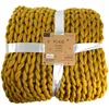 Image de The Home Deco Factory - Plaid Grosse Maille 120x150 Cm Ocre