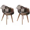 Image de Lot de 2 Fauteuils - HOME DECO FACTORY - Patchwork - Marron