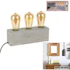 Image de Lampe À Poser 3 Ampoules "beton" 27cm Gris