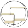Image de The Home Deco Factory - Etagère Industrielle Ronde En Bois Et Métal 50 Cm Noir