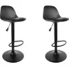 Image de Lot de 2 Tabourets de Bar - HOME DECO FACTORY - Isak - Modernes - Noirs