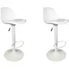 Image de Lot De 2 Tabourets De Bar - Home Deco Factory - Isak - Réglables - Blanc