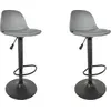 Image de Lot de 2 Tabourets de Bar - HOME DECO FACTORY - Isak - Réglables - Design - Gris