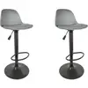 Image de Lot De 2 Tabourets De Bar - Home Deco Factory - Isak - Réglables - Design - Gris