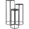 Image de The Home Deco Factory - Lot De 3 Sellettes Hexagonales En Métal Noir
