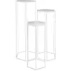 Image de The Home Deco Factory - Lot De 3 Sellettes 35, 31 Et 27 Cm En Métal Blanc
